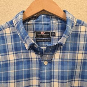 Vineyard Vines Tucker Shirt Flannel Blue Plaid Men's XL
